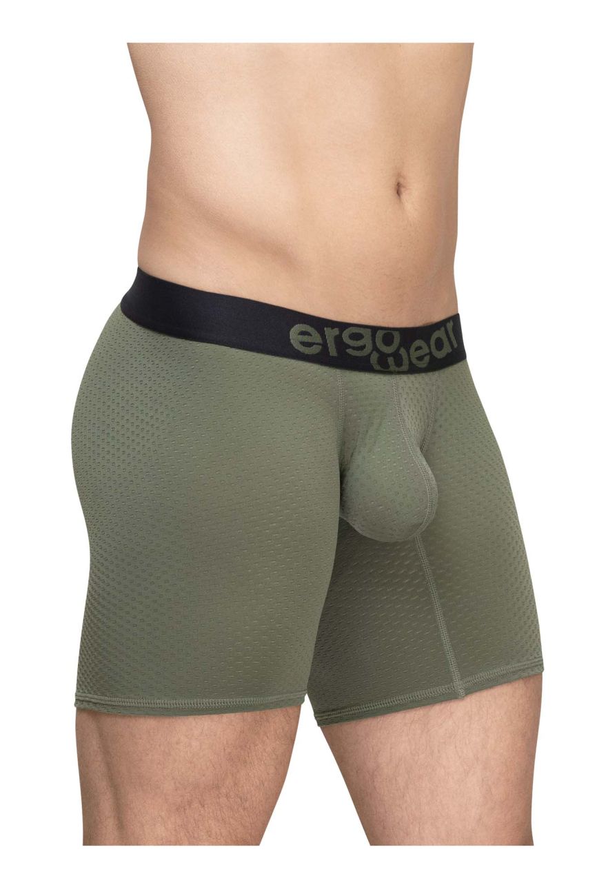 ErgoWear Men's Underwear EW1788 MAX FLOW Boxer Briefs Color Dark Green
