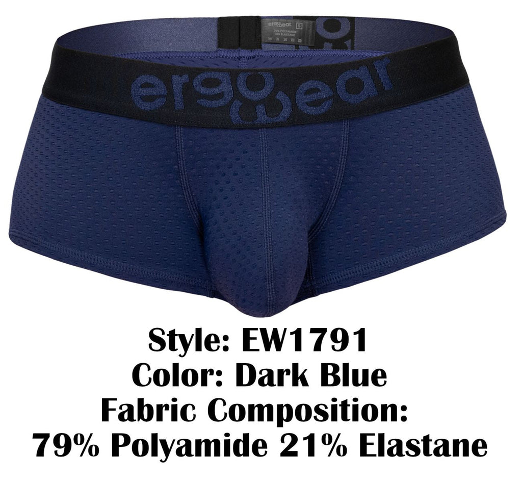 ErgoWear Men's Underwear EW1791 MAX FLOW Trunks Color Dark Blue