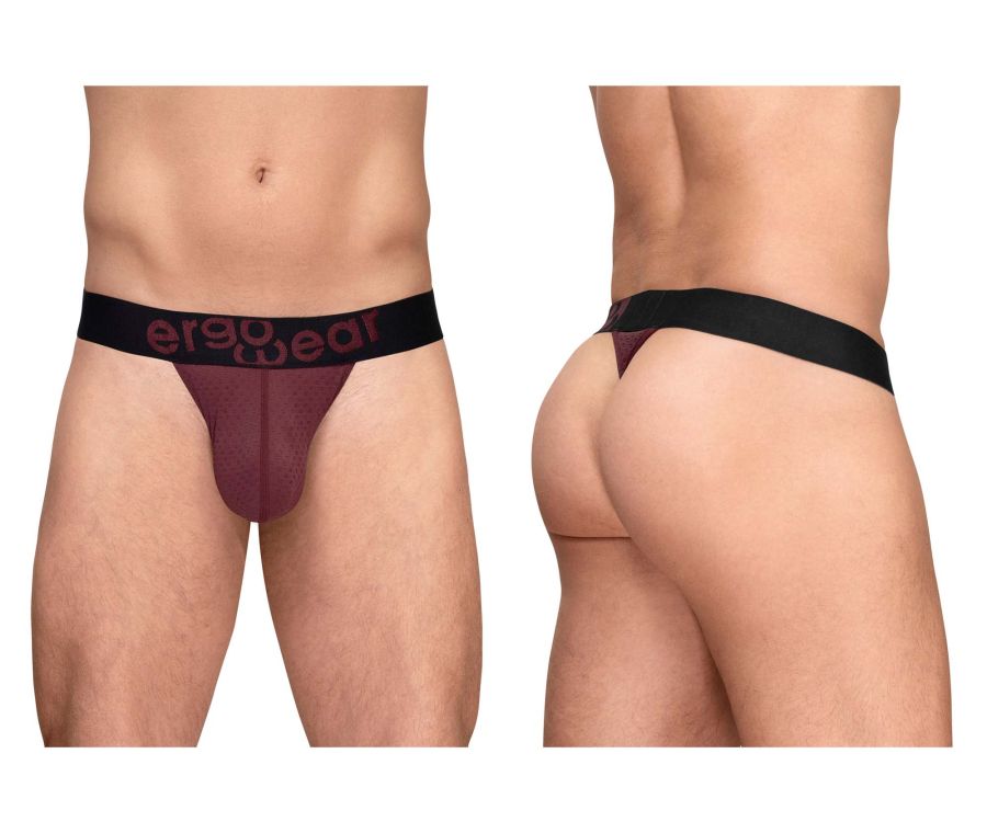 ErgoWear Men's Underwear EW1793 MAX FLOW G-String Color Burgundy