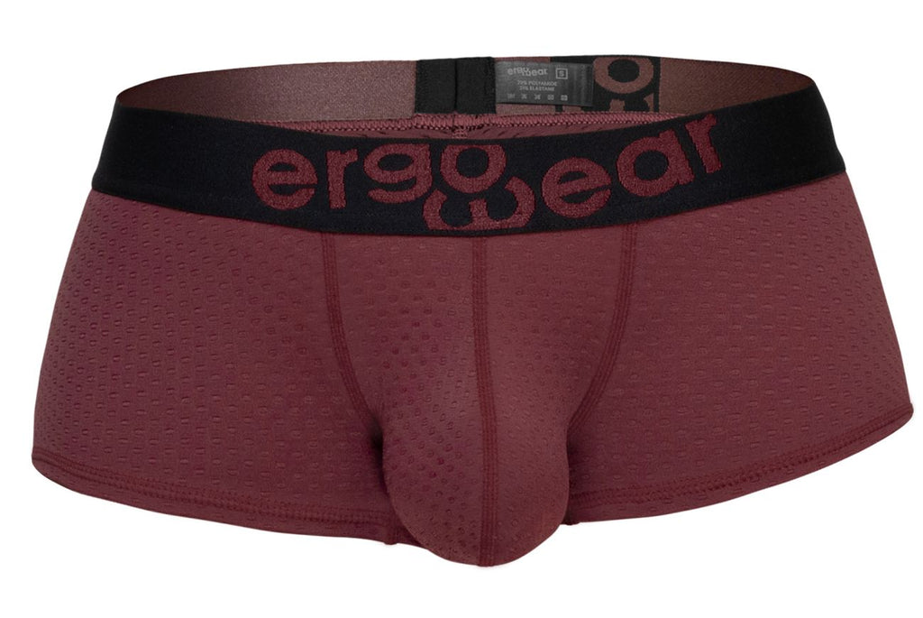 ErgoWear Men's Underwear EW1795 MAX FLOW Trunks Color Burgundy