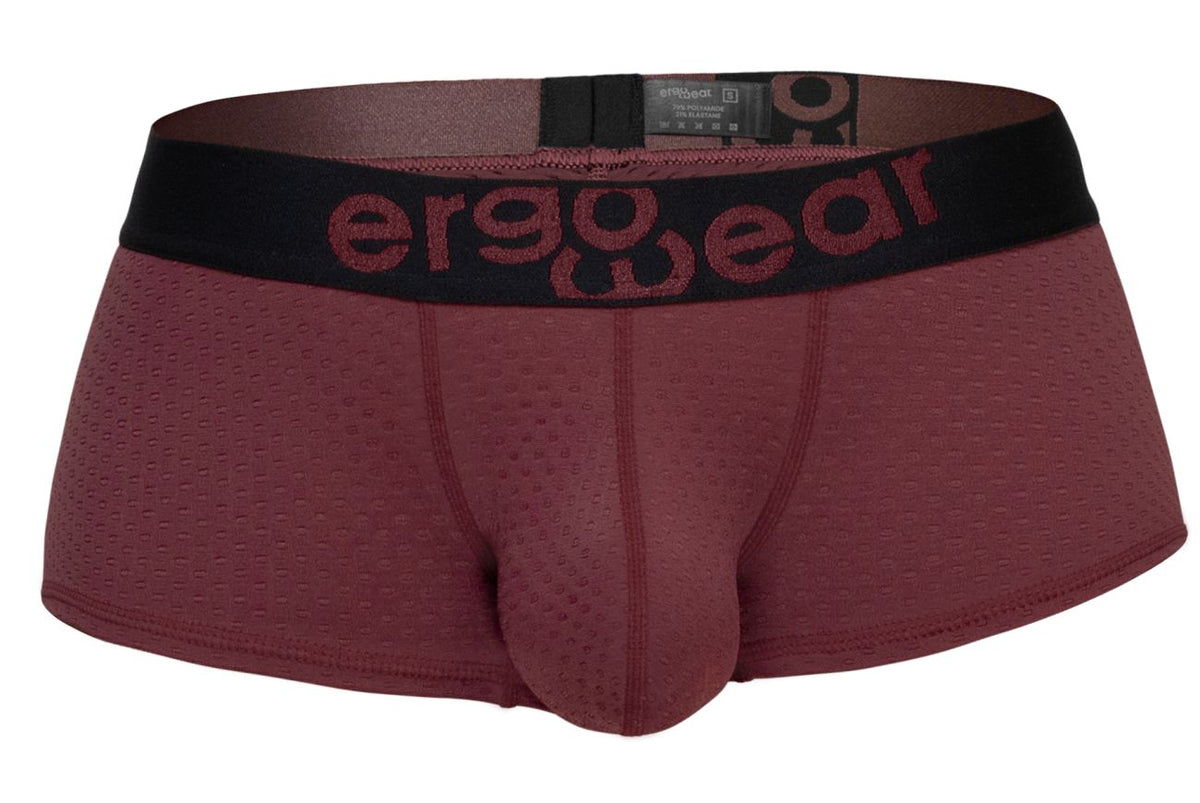 ErgoWear Men's Underwear EW1795 MAX FLOW Trunks Color Burgundy