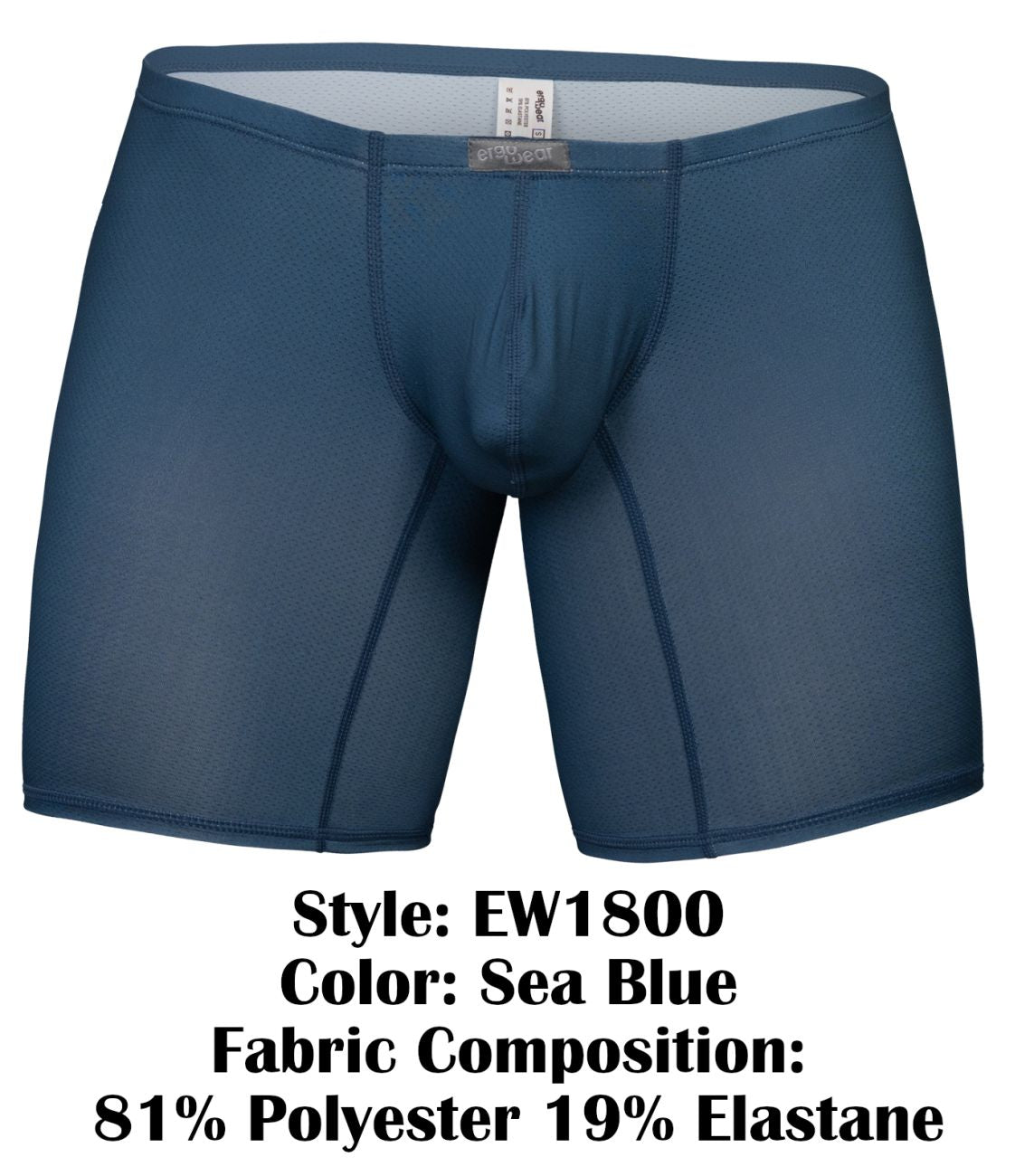ErgoWear Men's Underwear EW1800 X4D SE Boxer Briefs Color Sea Blue