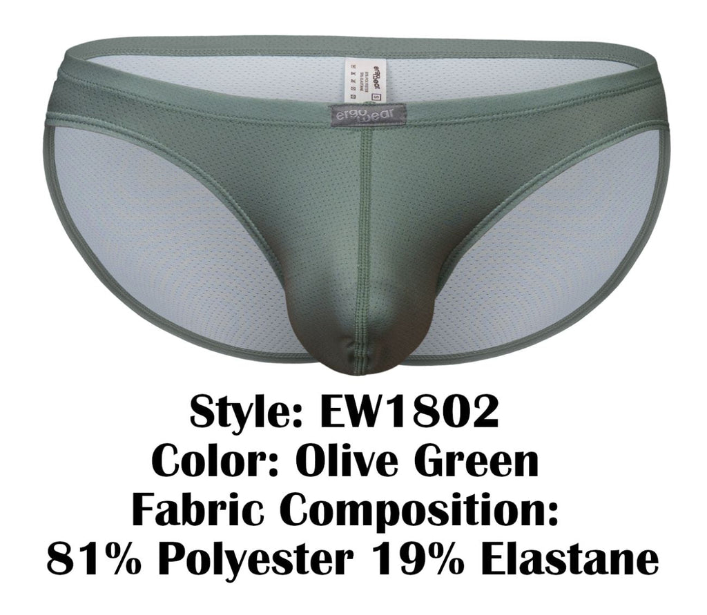 ErgoWear Men's Underwear EW1802 X4D SE Bikini Color Olive Green