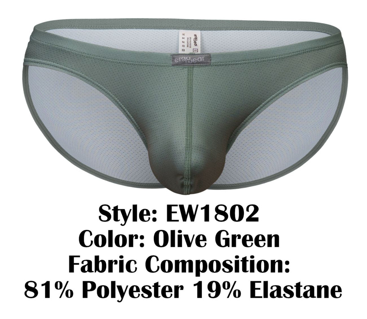 ErgoWear Men's Underwear EW1802 X4D SE Bikini Color Olive Green