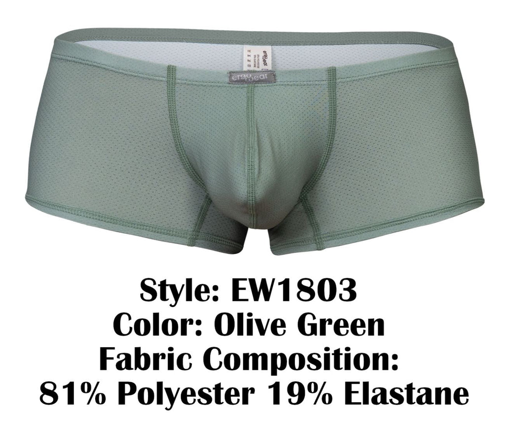 ErgoWear Men's Underwear EW1803 X4D SE Trunks Color Olive Green