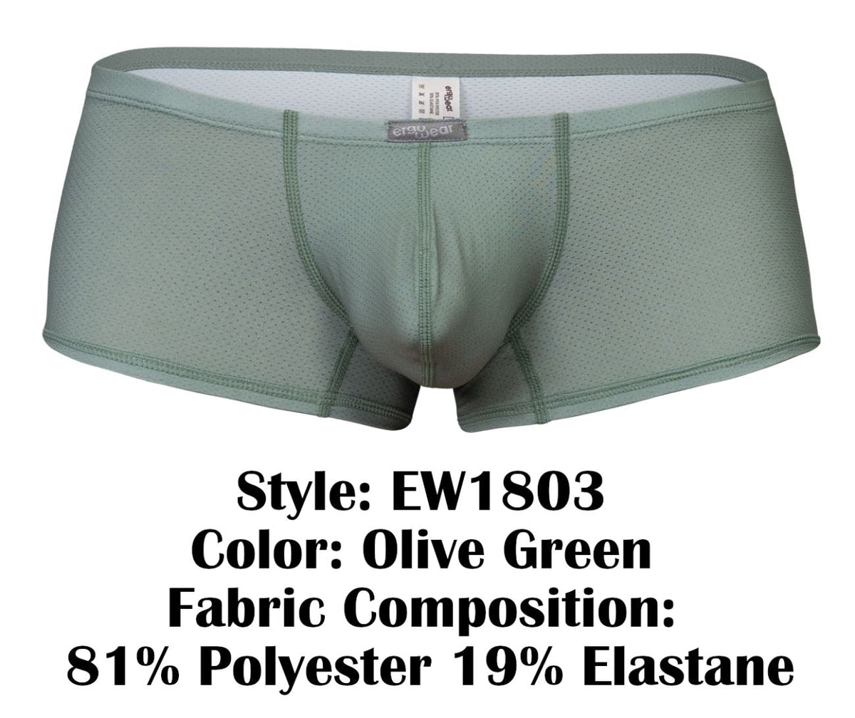 ErgoWear Men's Underwear EW1803 X4D SE Trunks Color Olive Green