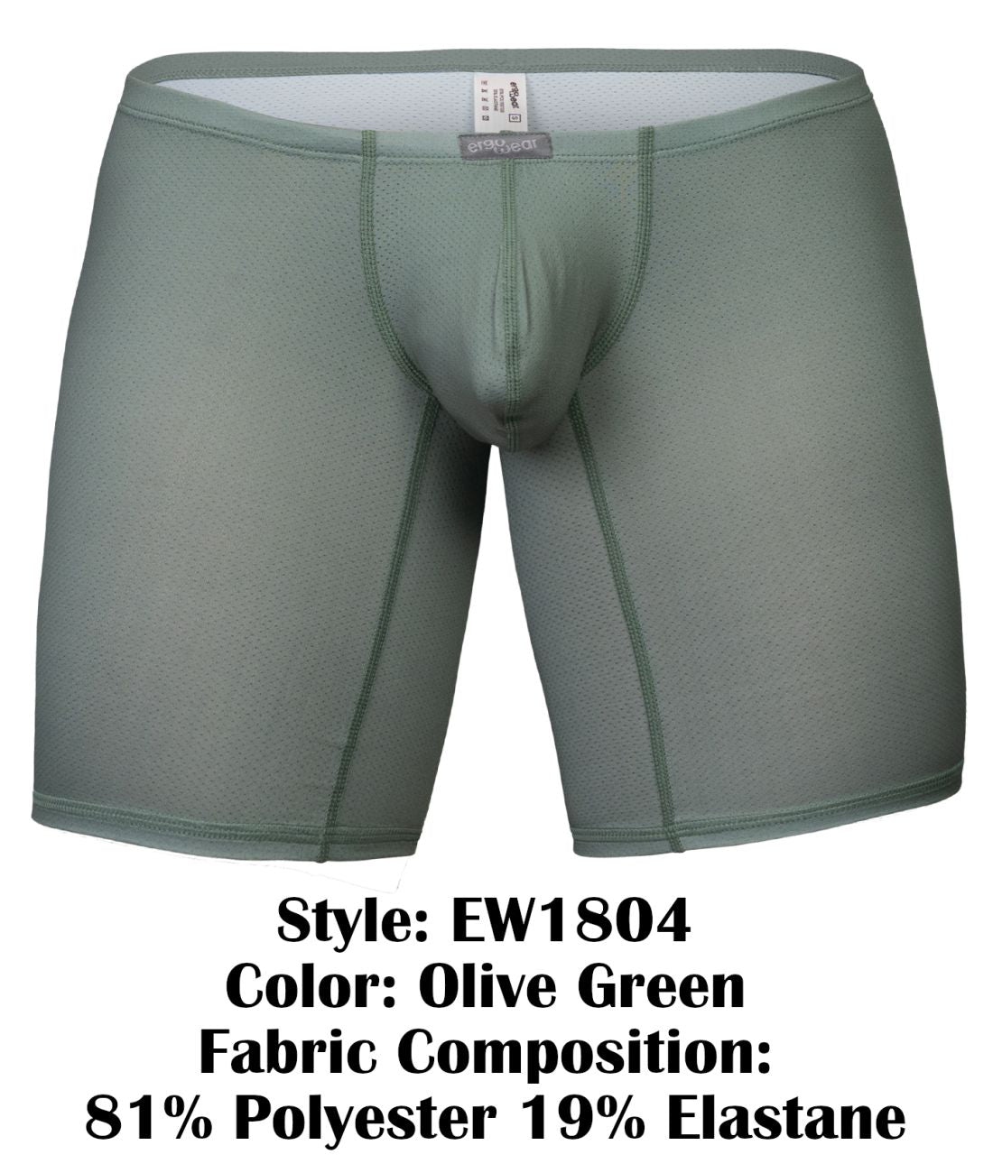 ErgoWear Men's Underwear EW1804 X4D SE Boxer Briefs Color Olive Green