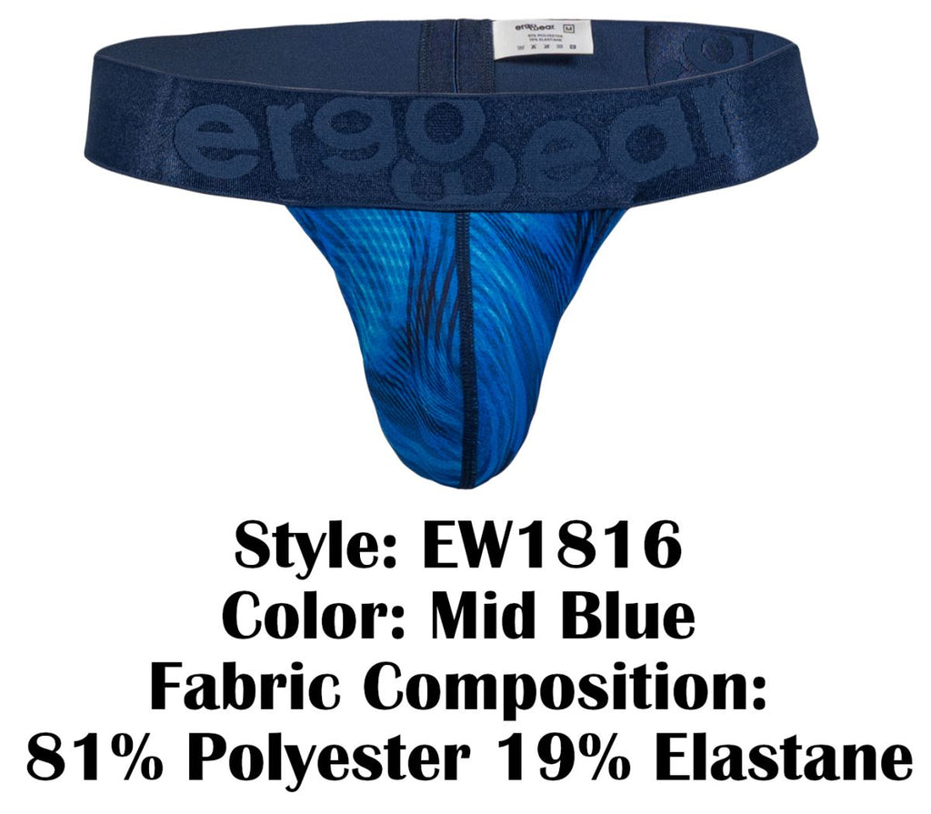 ErgoWear Men's Underwear EW1816 MAX BOLD SE G-String Color Mid Blue