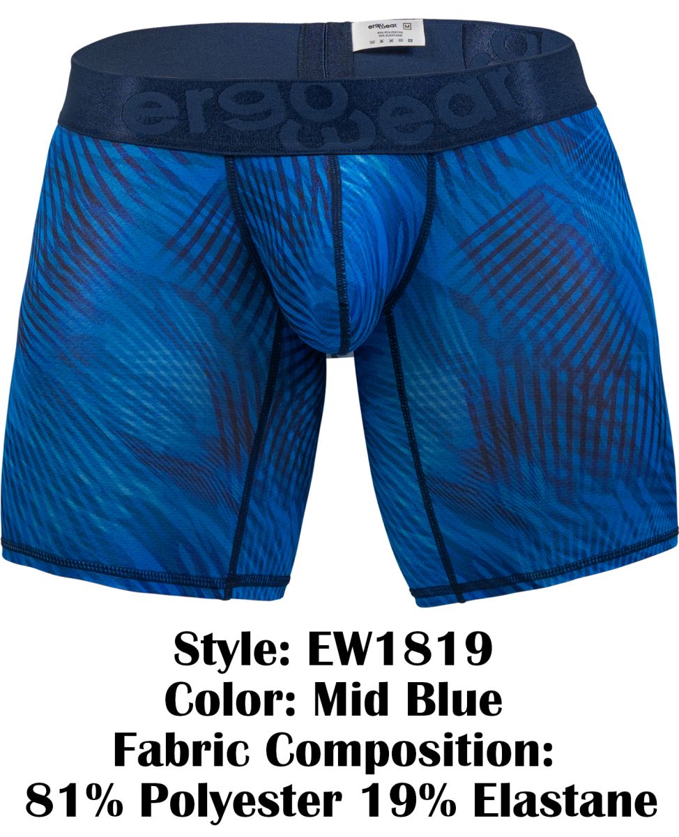 ErgoWear Men's Underwear EW1819 MAX BOLD SE Boxer Briefs Color Mid Blue