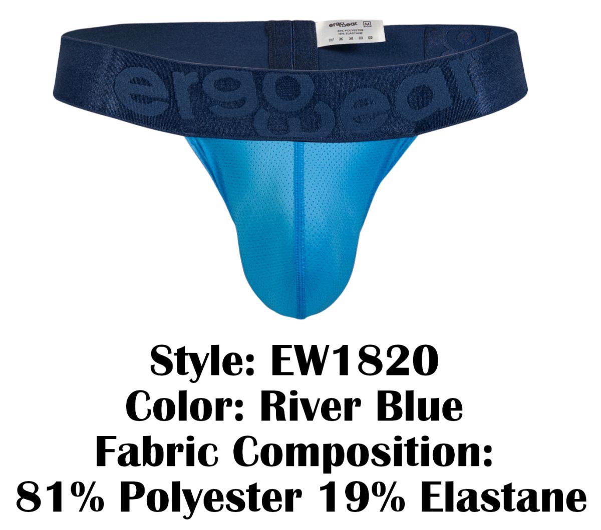 ErgoWear Men's Underwear EW1820 MAX BOLD SE G-String Color River Blue