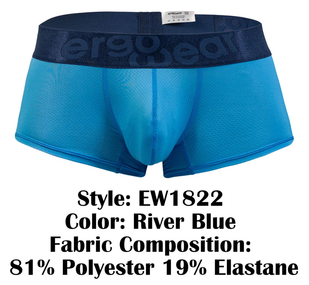 ErgoWear Men's Underwear EW1822 MAX BOLD SE Trunks Color River Blue