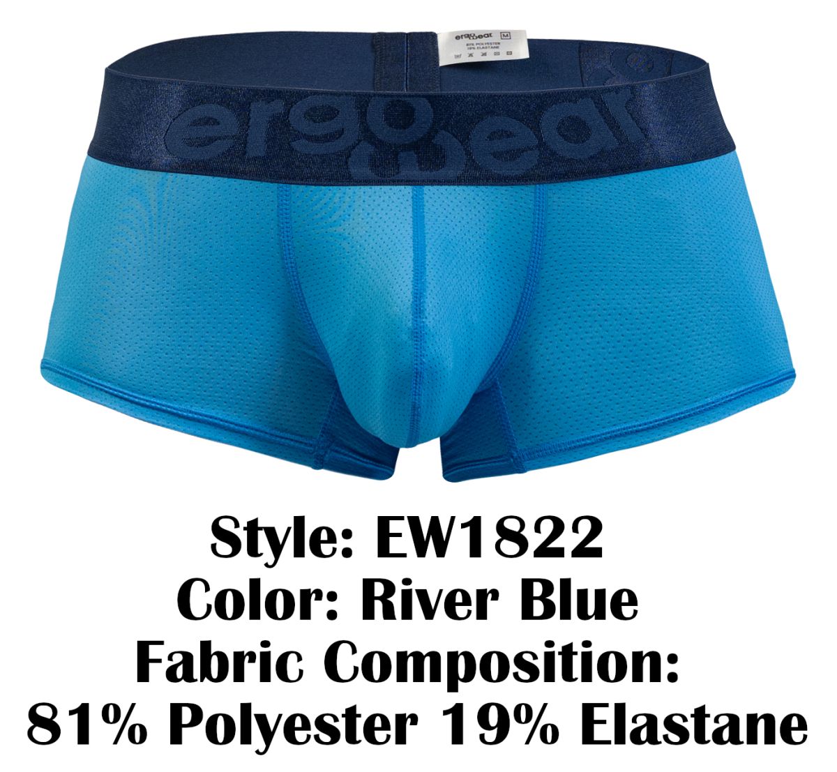 ErgoWear Men's Underwear EW1822 MAX BOLD SE Trunks Color River Blue