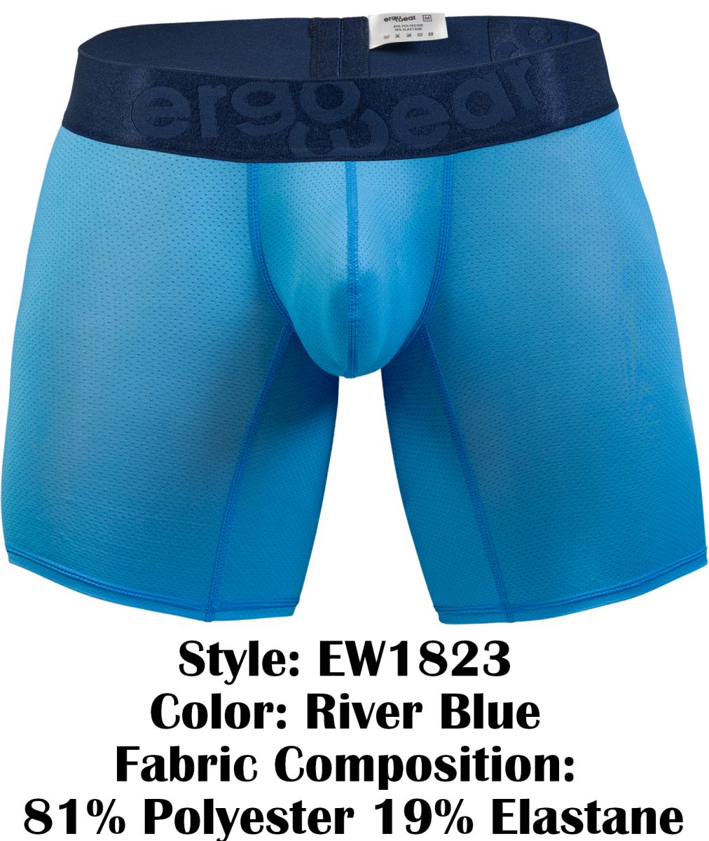 ErgoWear Men's Underwear EW1823 MAX BOLD SE Boxer Briefs Color River Blue