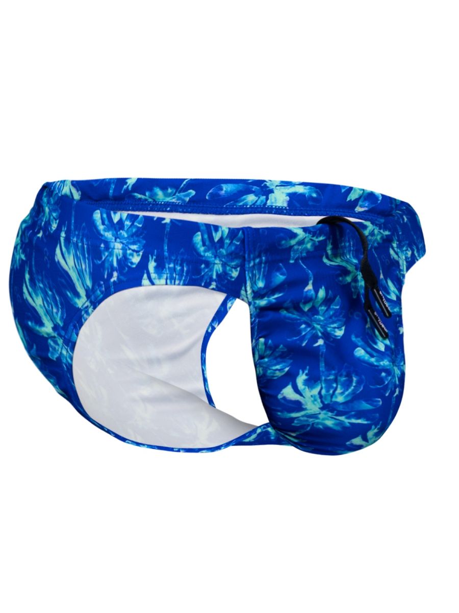 ErgoWear Men's active and swimwear EW1826 FEEL SW Swim Bikini Color Royal Blue-Palms