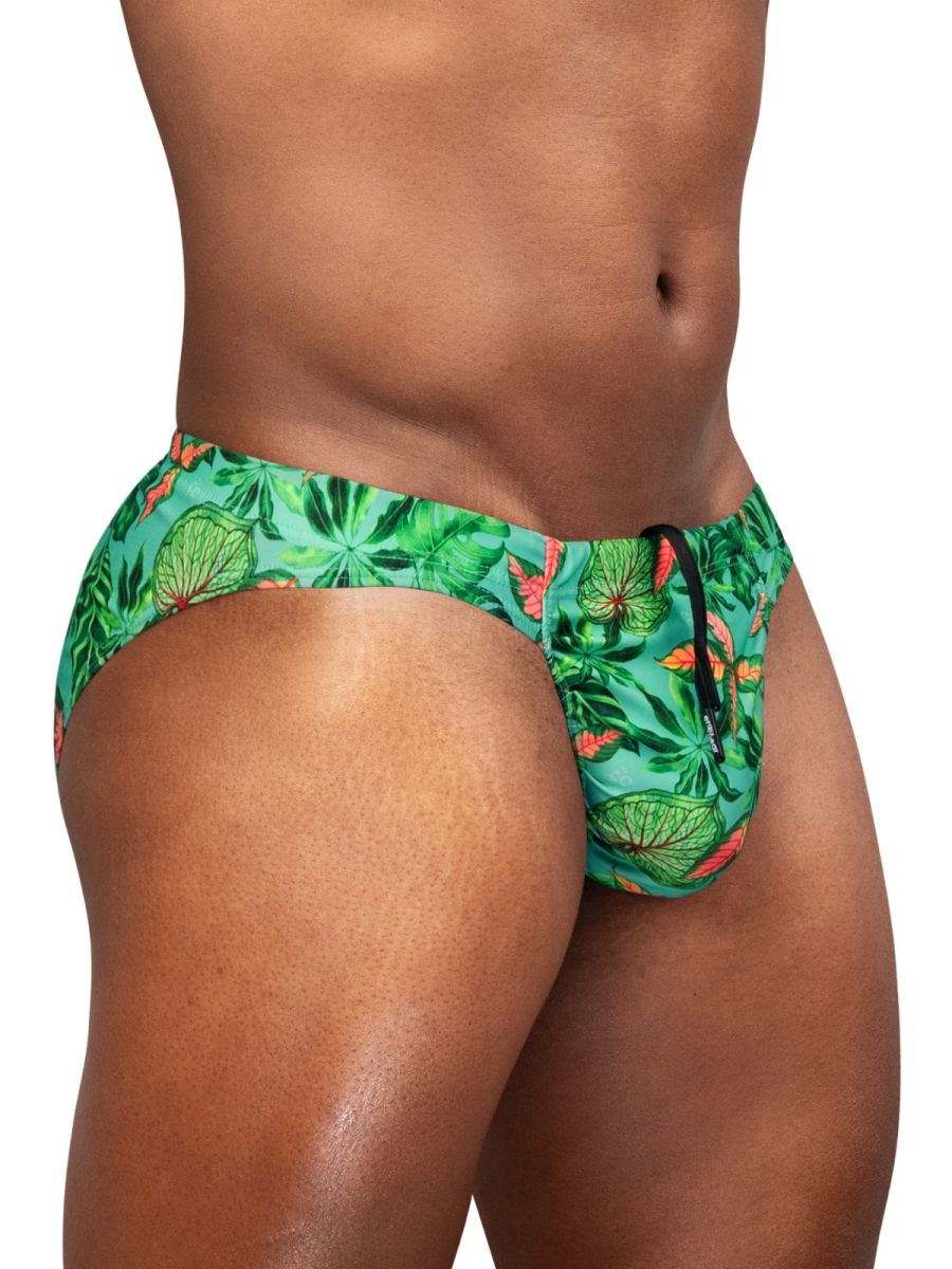 ErgoWear Men's active and swimwear EW1828 FEEL SW Swim Bikini Color Aqua-Leaves