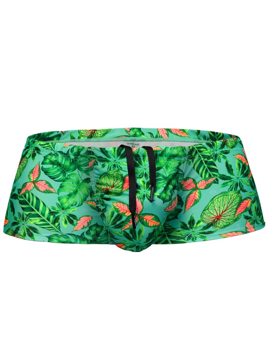 ErgoWear Men's active and swimwear EW1829 FEEL SW Swim Trunks Color Aqua-Leaves