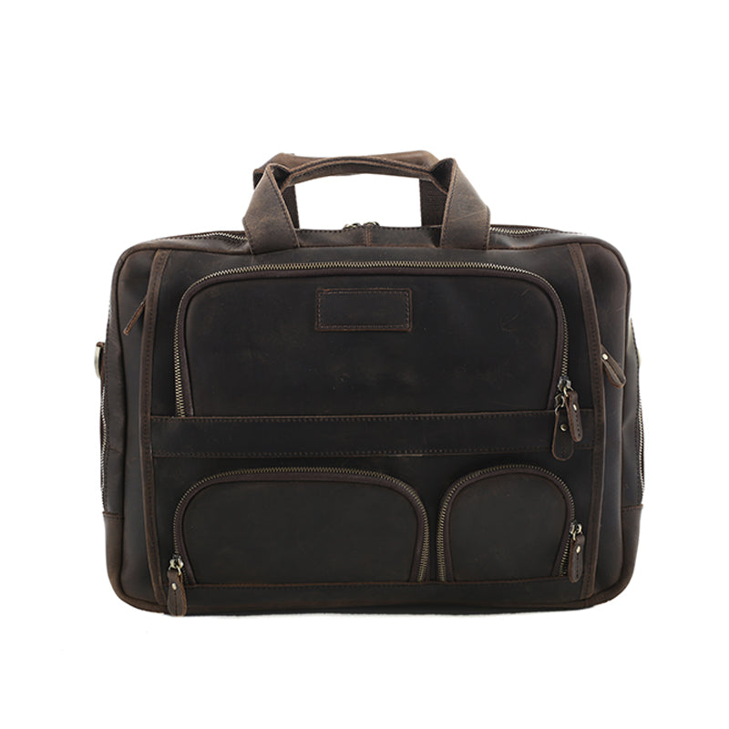 Flash Sale Handmade Leather Briefcase Men's Shoulder Bags Laptop Messenger Bag Tote Bags 7289R