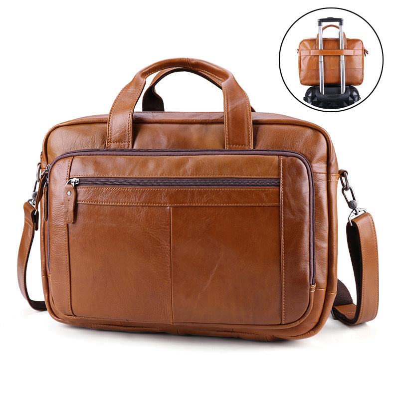 Full Grain Leather Briefcase, 15 Inches Laptop Bag,  Leather Messenger Bag, Natural Leather Shoulder Bag