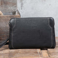 Full Grain Leather Clutch Handmade Mens Wrist Bag Large Long Wallet For Men SWK1109