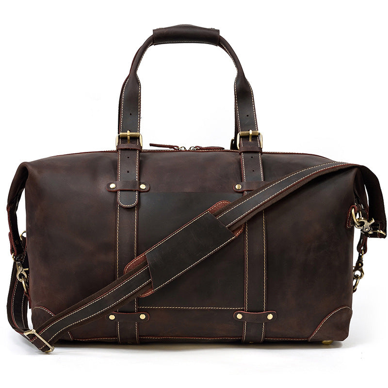 Full Grain Leather Duffle Bag Handmade Leather Weekender Bag Leather Holdall Overnight Bag For Men Gift For Him