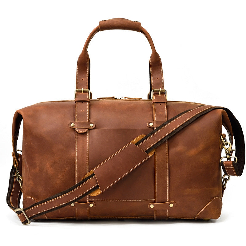 Full Grain Leather Duffle Bag Handmade Leather Weekender Bag Leather Holdall Overnight Bag For Men Gift For Him