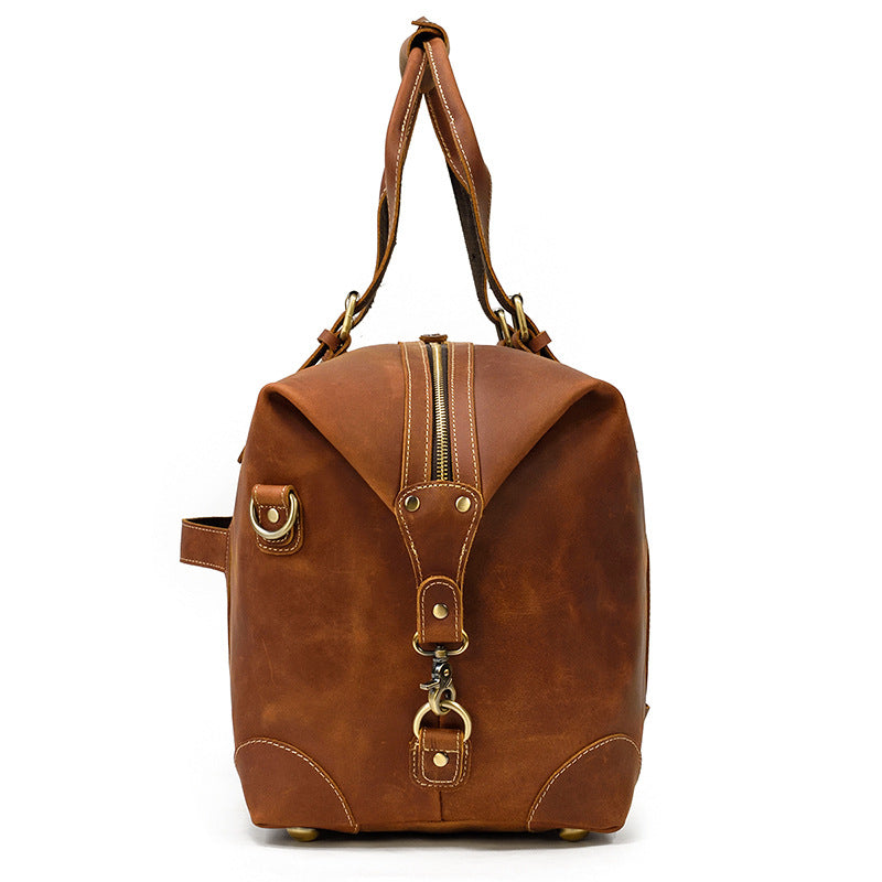 Full Grain Leather Duffle Bag Handmade Leather Weekender Bag Leather Holdall Overnight Bag For Men Gift For Him