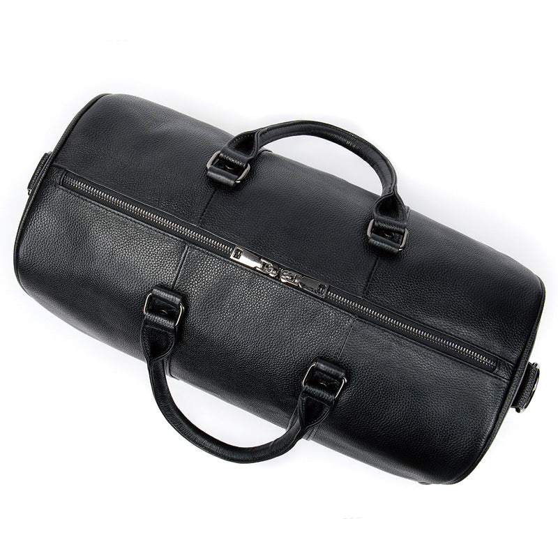 Full Grain Leather Duffle Bag With Shoes Compartment Casual Leather Travel Bag Mens Leather Weekender Bag