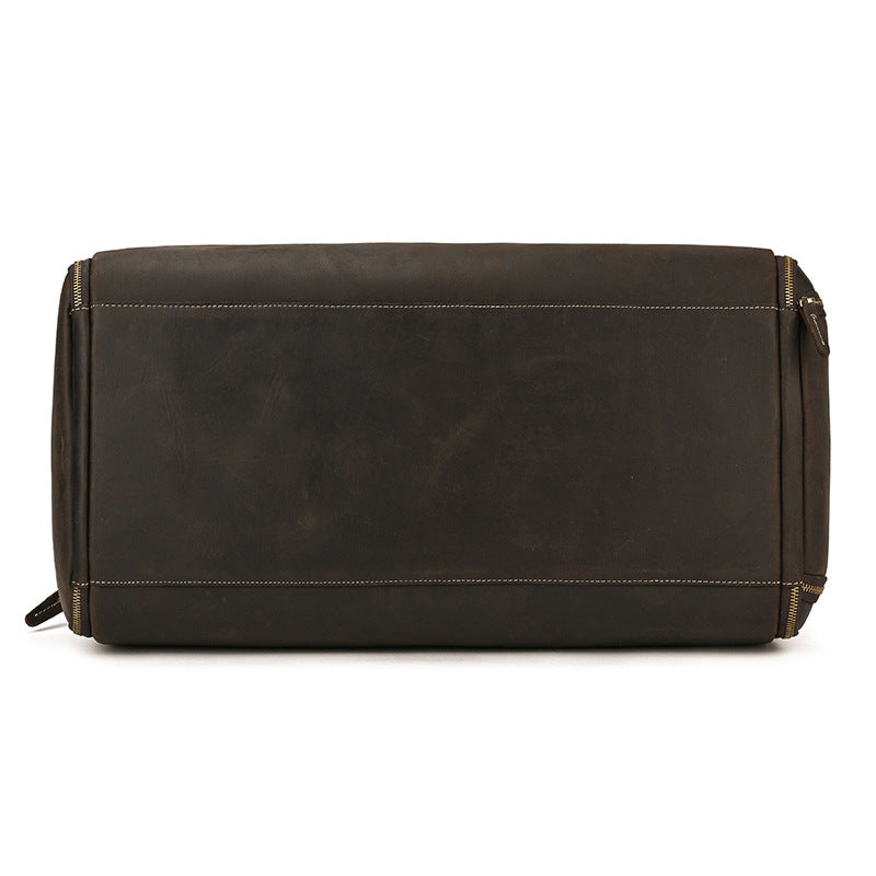 Men's Full Grain Leather Garment Bag, Convertible Weekender Duffel Bag