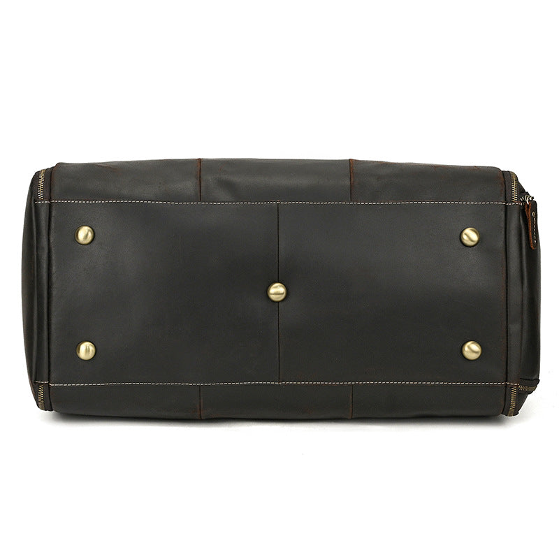 Men's Full Grain Leather Garment Bag, Convertible Weekender Duffel Bag