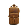Full Grain Leather Men Sling Bag Retro Leather Chest Pack Handmade Mens Shoulder Bag
