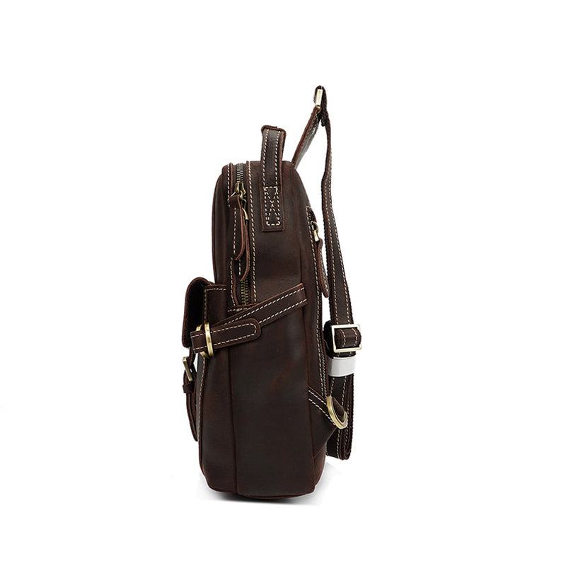 Full Grain Leather Men Sling Bag Retro Leather Chest Pack Handmade Mens Shoulder Bag