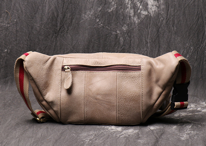 Full Grain Leather Sling Bag Leather Waist Bag Mens Handmade Leather Crossbody Bag Chest Pack