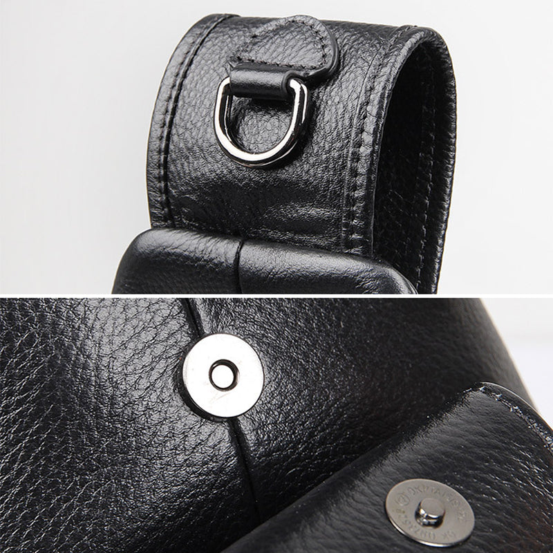 Full Grain Leather Sling Bag Mens Leather Chest Pack Stylish Leather Chest Bag JMD4004