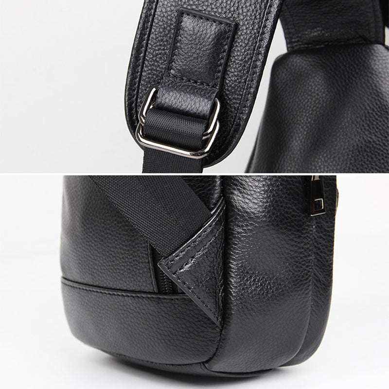 Full Grain Leather Sling Bag Mens Leather Chest Pack Stylish Leather Chest Bag JMD4004