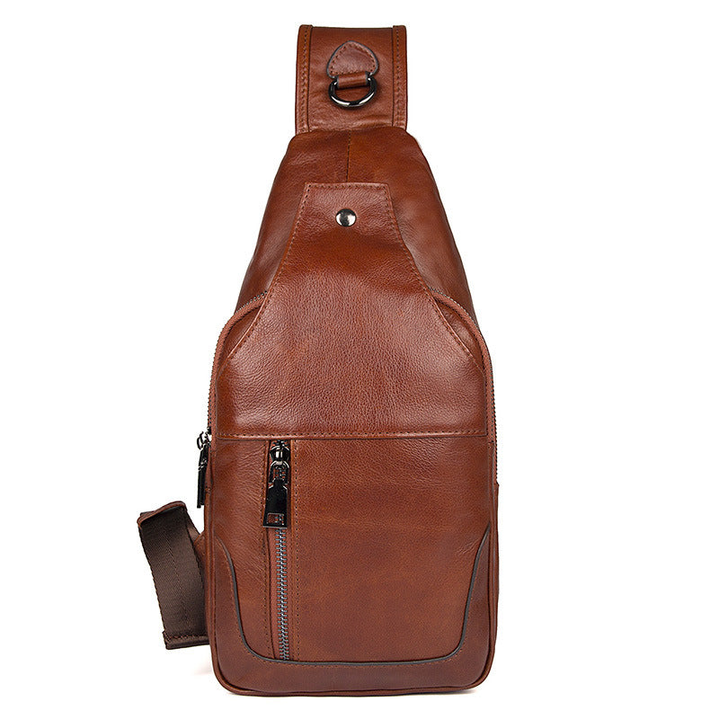 Full Grain Leather Sling Bag Mens Leather Chest Pack Stylish Leather Chest Bag JMD4004