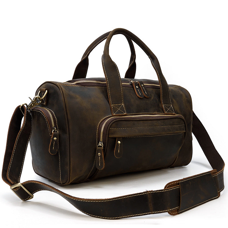 Full Grain Leather Travel Bag Handmade Leather Duffle Bag Mens Overnight Bag Weekender Bag
