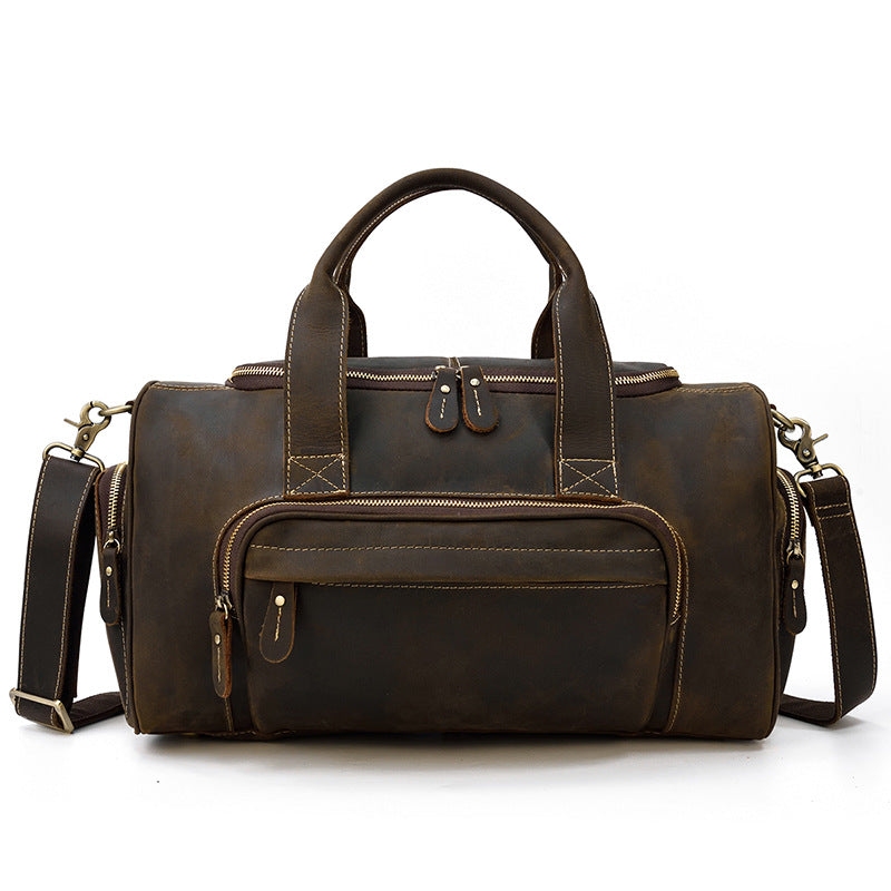 Full Grain Leather Travel Bag Handmade Leather Duffle Bag Mens Overnight Bag Weekender Bag