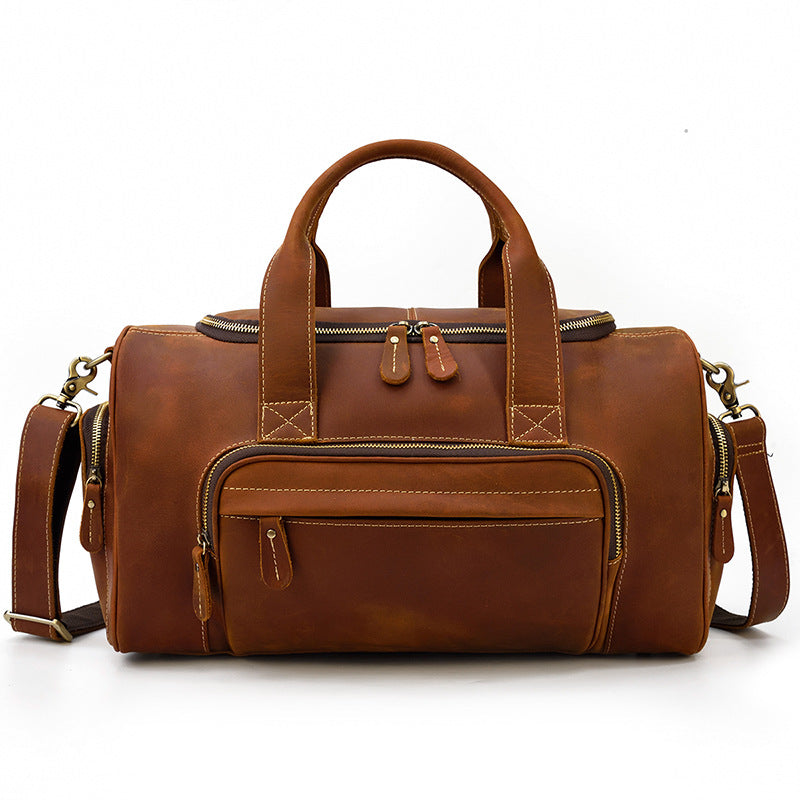 Full Grain Leather Travel Bag Handmade Leather Duffle Bag Mens Overnight Bag Weekender Bag
