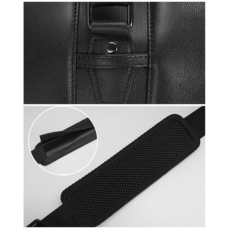 Full Grain Leather Travel Bag With Shoes Compartment Casual Leather Duffle Bag Mens Leather Overnight Bag