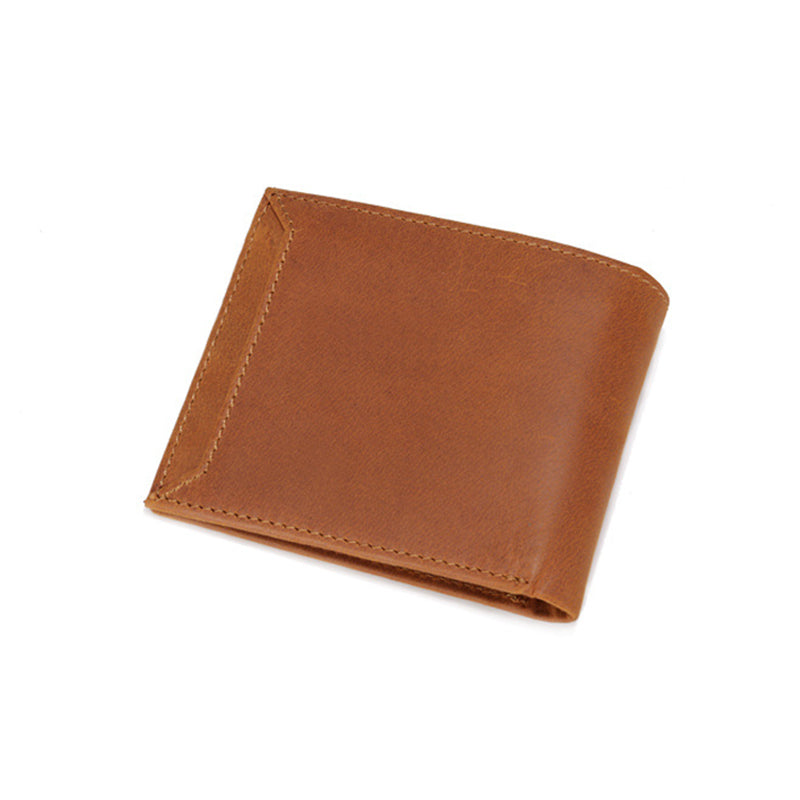 Full Grain Leather Wallet Leather Bifold Wallet Handmade Short Wallet For Mens