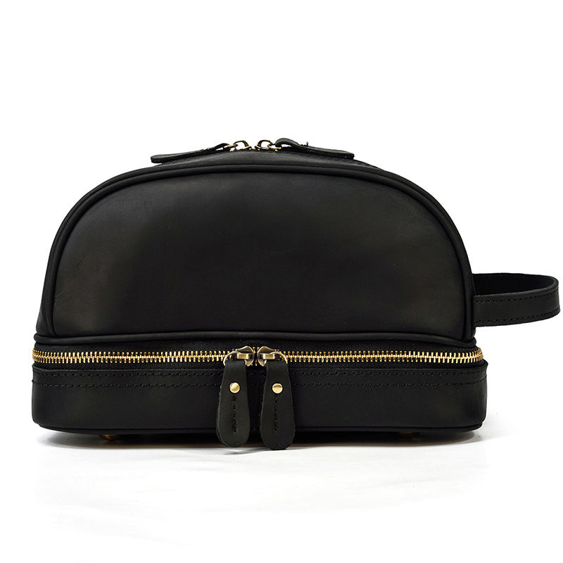Full Grain Leather Wash Bag Handmade Toiletry Bag Dopp Kit Shaving Kit 8814