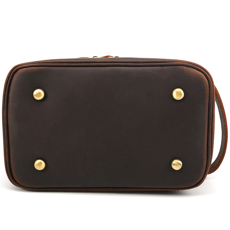 Full Grain Leather Wash Bag Handmade Toiletry Bag Dopp Kit Shaving Kit 8814
