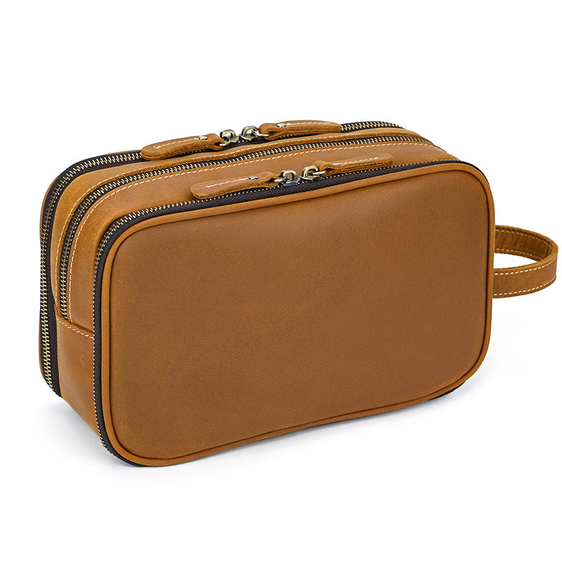 Groomsmen Gift Personalized Leather Toiletry Bag Waterproof Leather Dopp Kit Men's Shaving Kit, Groomsmen Proposal