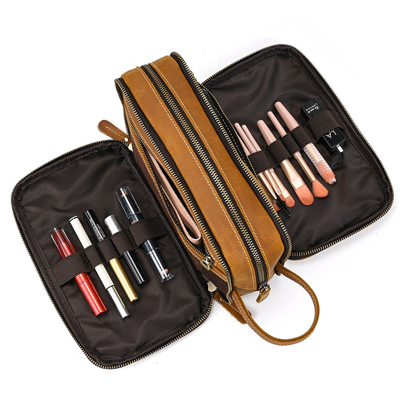 Groomsmen Gift Personalized Leather Toiletry Bag Waterproof Leather Dopp Kit Men's Shaving Kit, Groomsmen Proposal