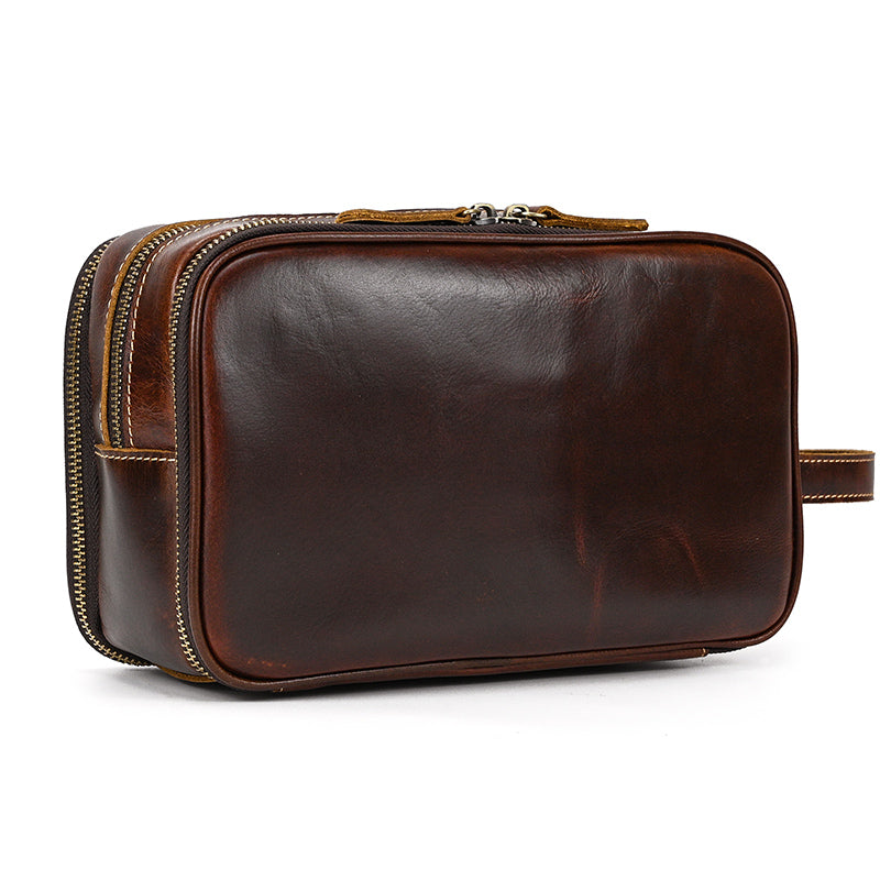 Groomsmen Gift Personalized Leather Toiletry Bag Waterproof Leather Dopp Kit Men's Shaving Kit, Groomsmen Proposal