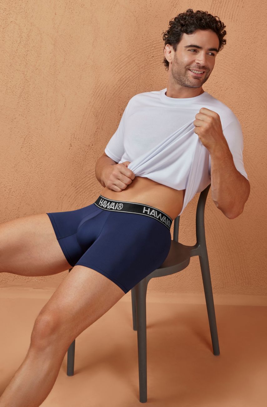 HAWAIR Men's Underwear 41977 Microfiber Trunks Color Dark Blue-01