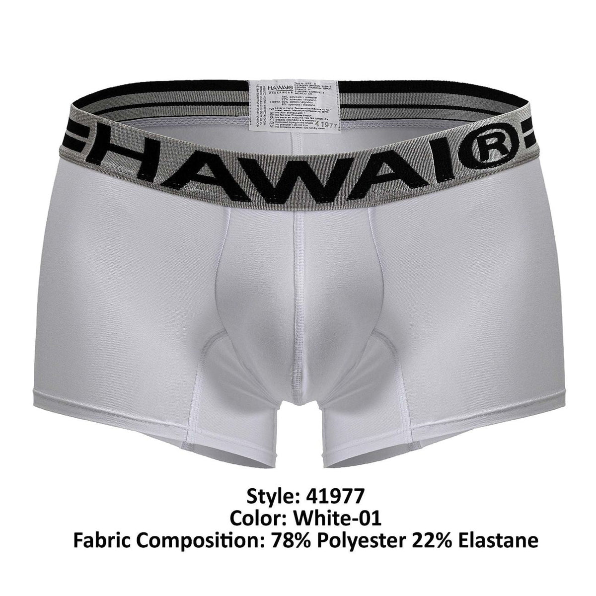 HAWAIR Men's Underwear 41977 Microfiber Trunks Color White-01