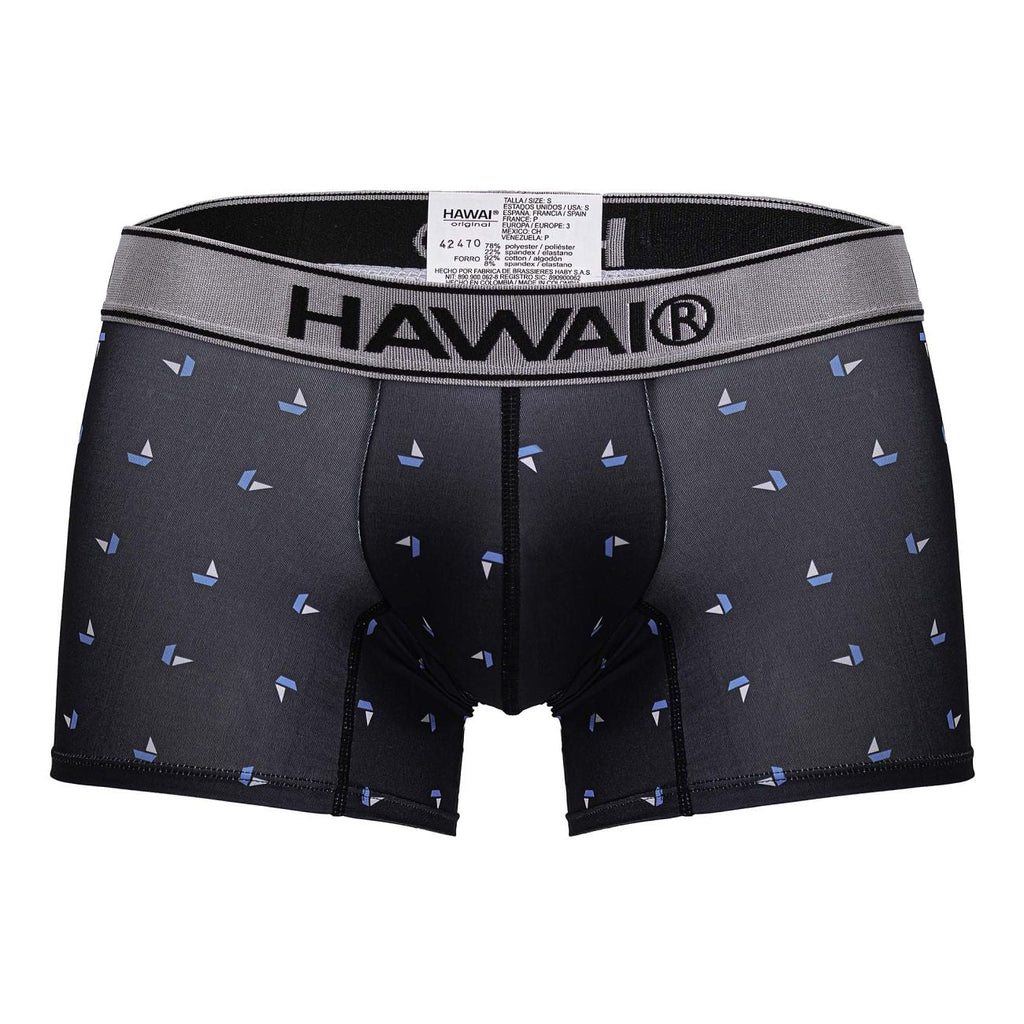 HAWAIR Men's Underwear 42470 Printed Microfiber Trunks Color Black