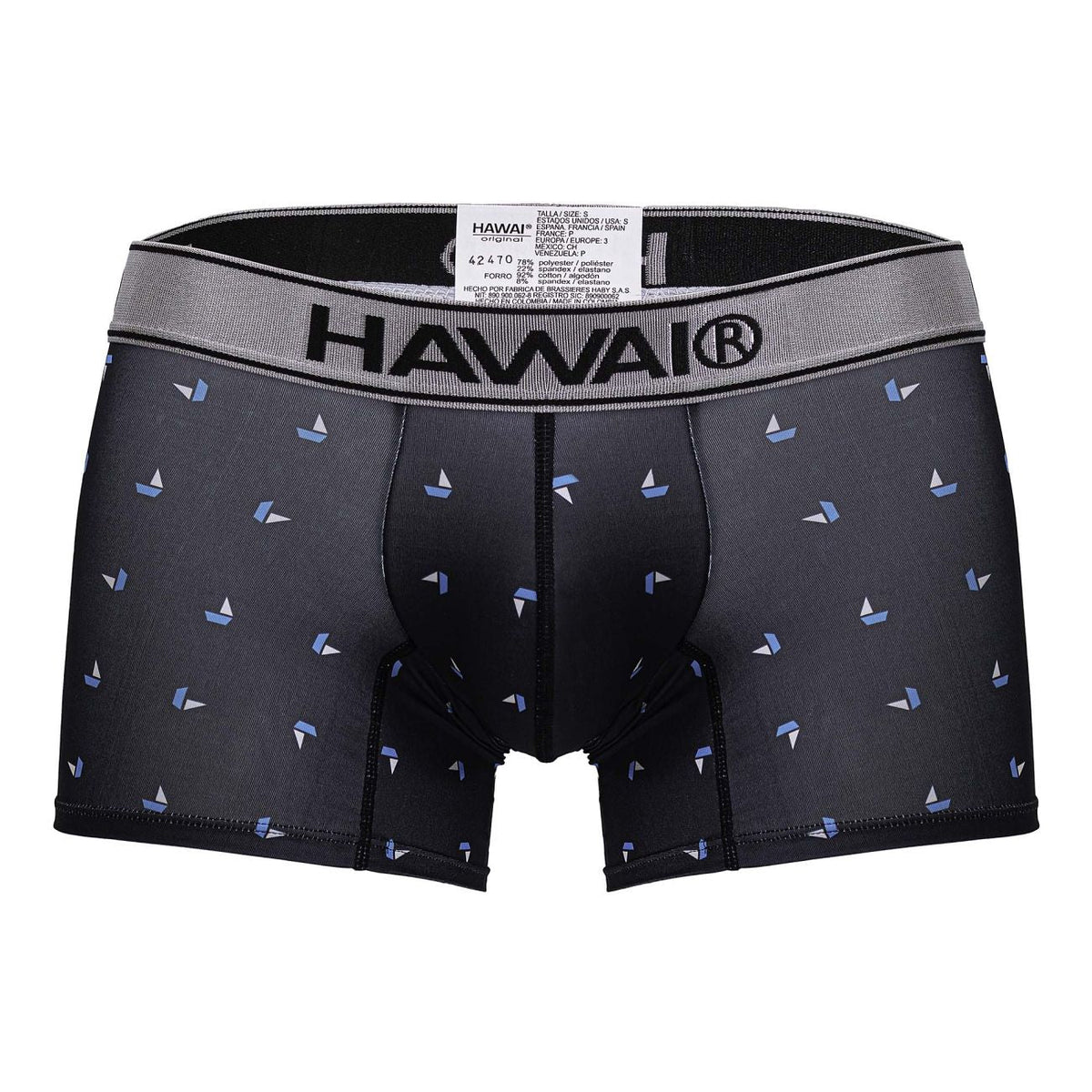 HAWAIR Men's Underwear 42470 Printed Microfiber Trunks Color Black
