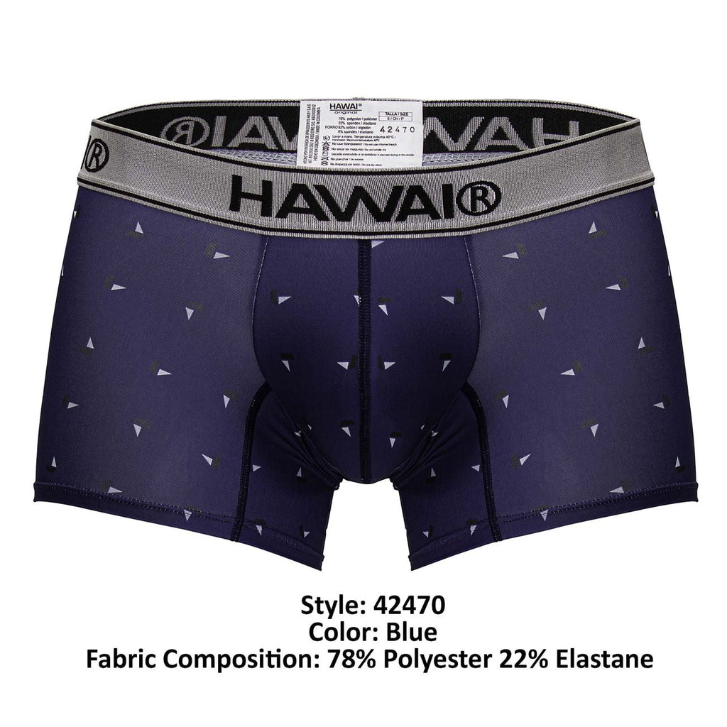 HAWAIR Men's Underwear 42470 Printed Microfiber Trunks Color Blue